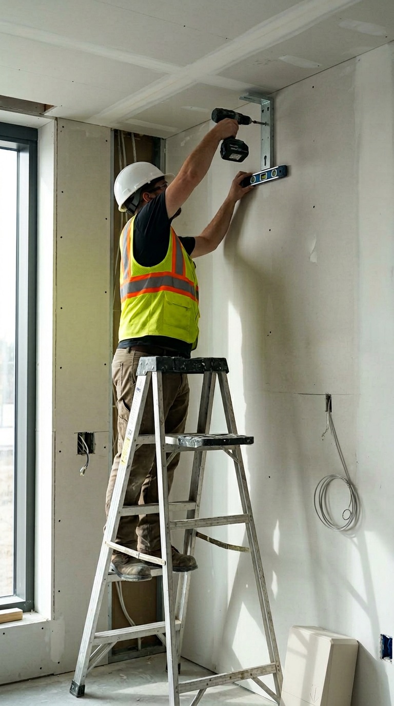 TITUM devices installed near full-height office windows in a high-rise interior